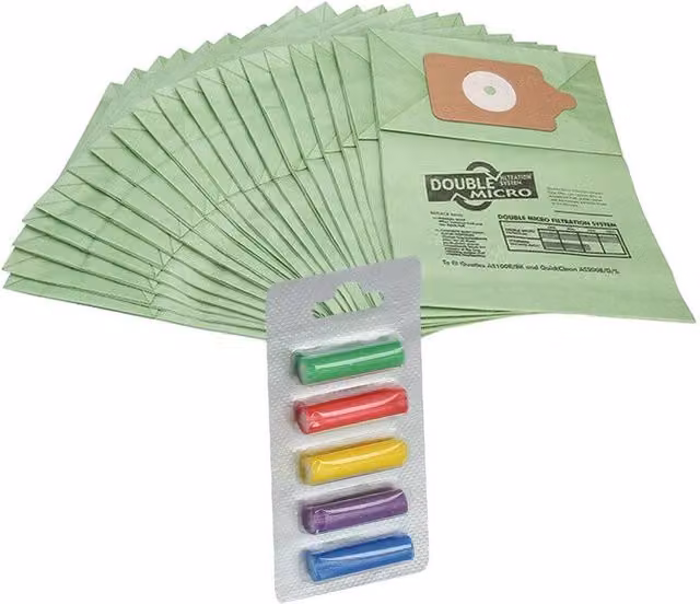 NESTLUNE 20 Pack Green Vacuum Cleaner Bags for Numatic Henry, W: 15 cm, H: 15 cm, L: 100 cm