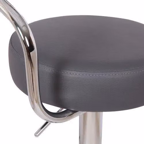 netfurniture Lazio Height Adjustable Swivel Bar Stool with Arms in Grey Synthetic Leather – 3