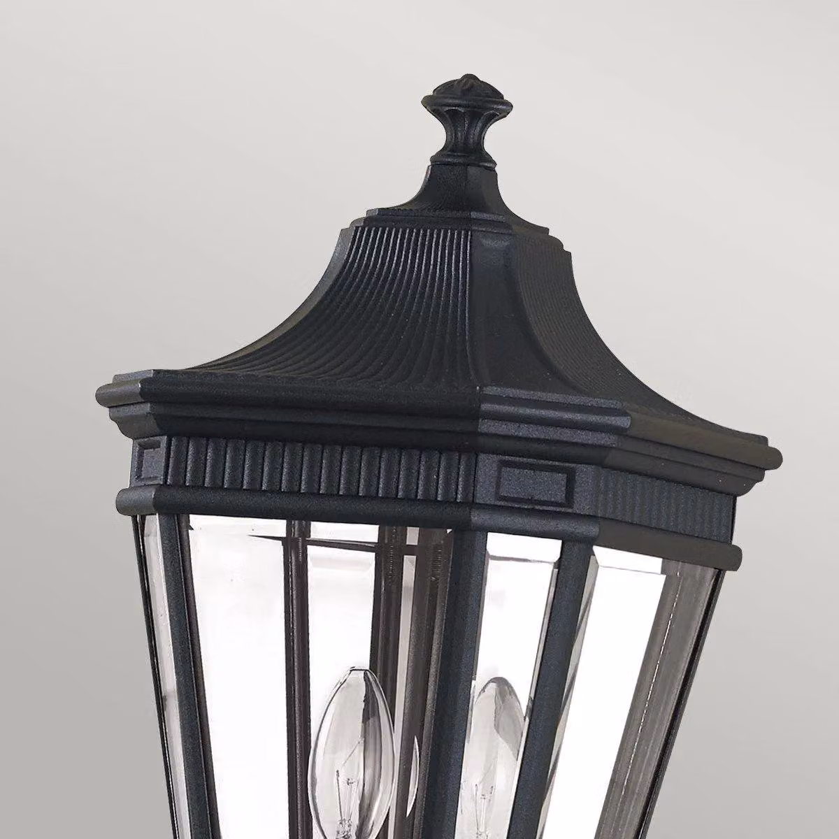 Netlighting Cotswold Lane 2 Light Medium Outdoor Post Lantern in Black with Transparent Glass, IP44, E14 – 2