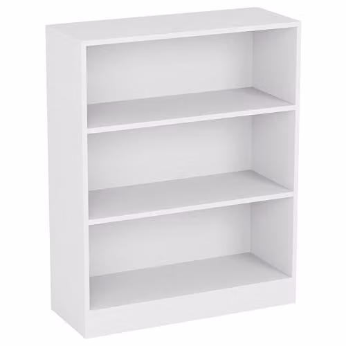 Vida Designs Cambridge 3 Tier Low Bookcase, White Wood, W/D/H: 75 x 24 x 60 cm – 1