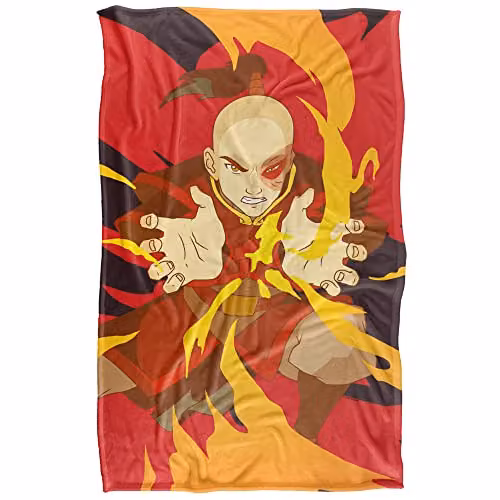 Avatar The Last Airbender Zuko Super Soft Silky Touch Fleece Throw Blanket, Multicolour, W: 91 cm, D: 147 cm – 1