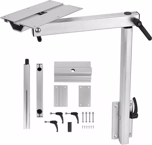 SPETLEK Swivel Adjustable Campervan Table Leg T5 T6 in Silver, W/D/H: 100 x 52 x 2.032 cm