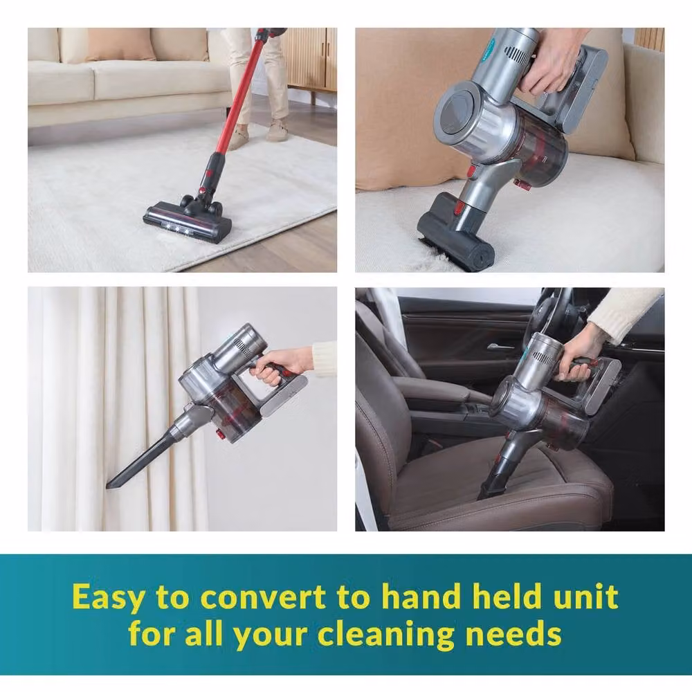 Bergstrom Multicolour Cordless Bagless Stick Vacuum Cleaner with Turbo Brush and LED Headlight – 4