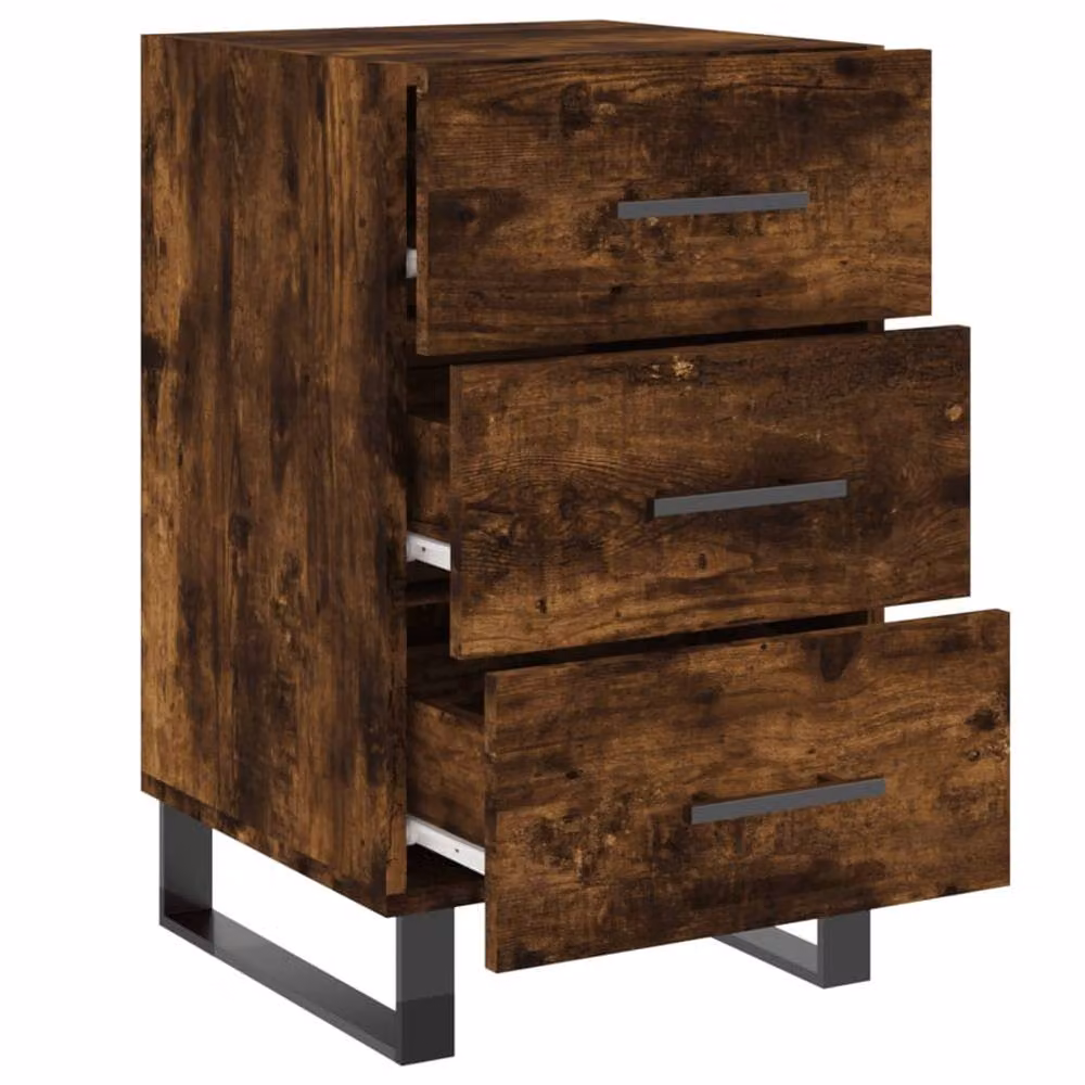 Berkfield Home Bedside Cabinet in Smoked Oak Brown, W/D/H: 40 x 40 x 66 cm – 5