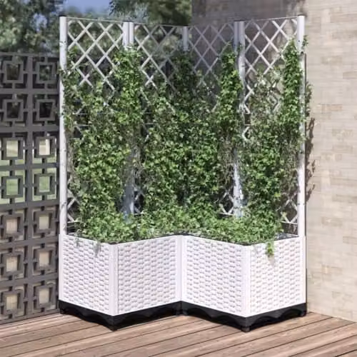 vidaXL White Plastic Garden Planter Tub, W/D/H: 80 x 80 x 136 cm – 2