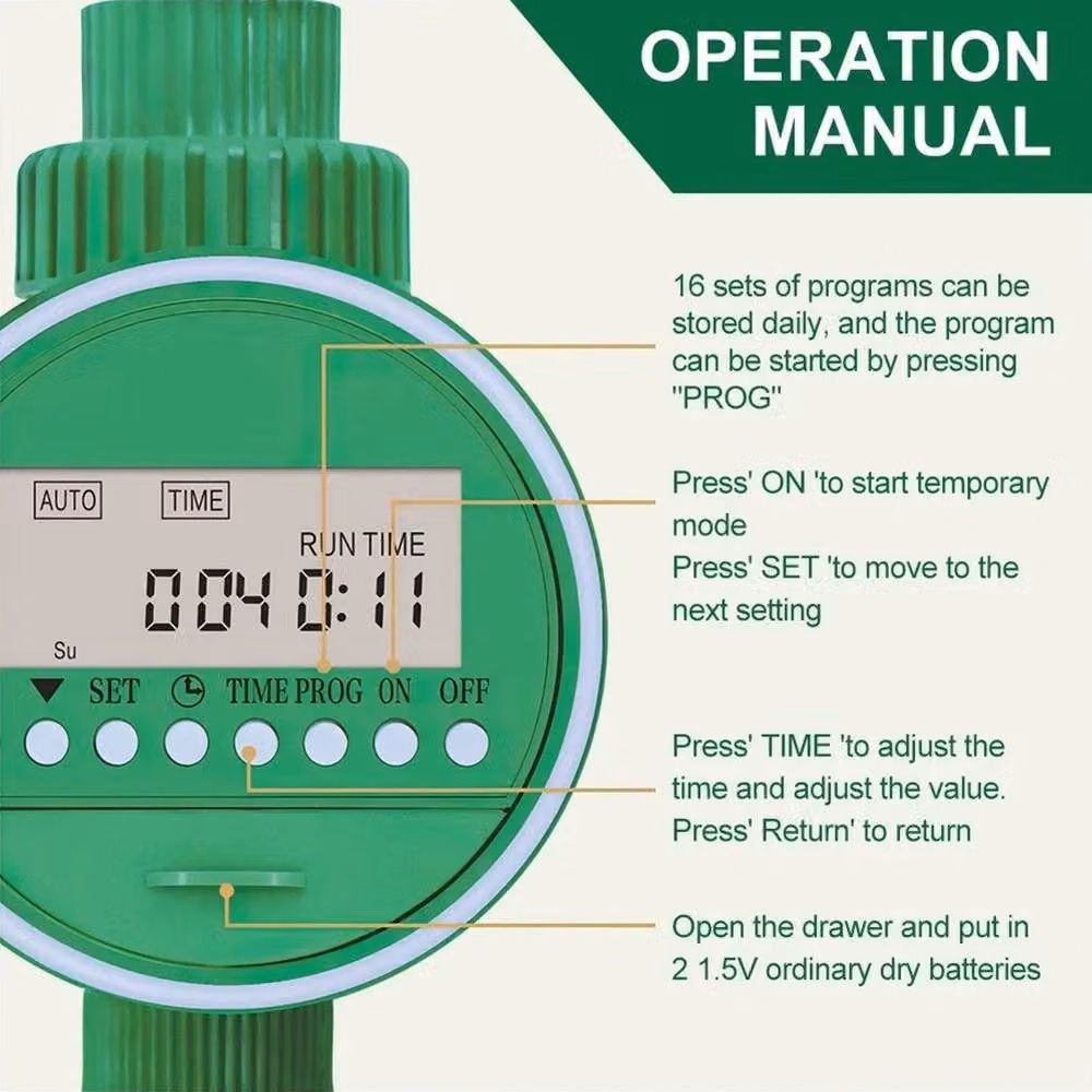 NESTLUNE Automatic Digital Electronic Water Timer in Green – 2