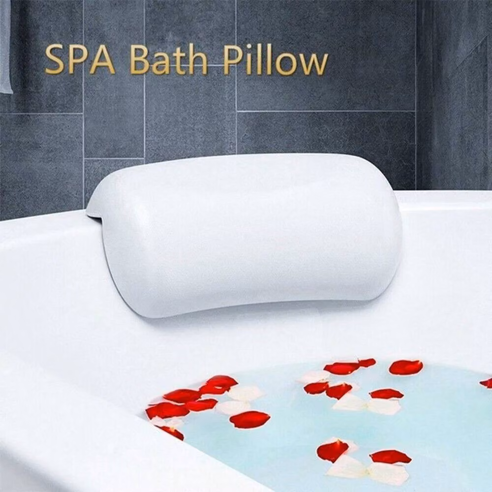 NESTLUNE Waterproof Non-Slip Ergonomic Bath Pillow in White – 2