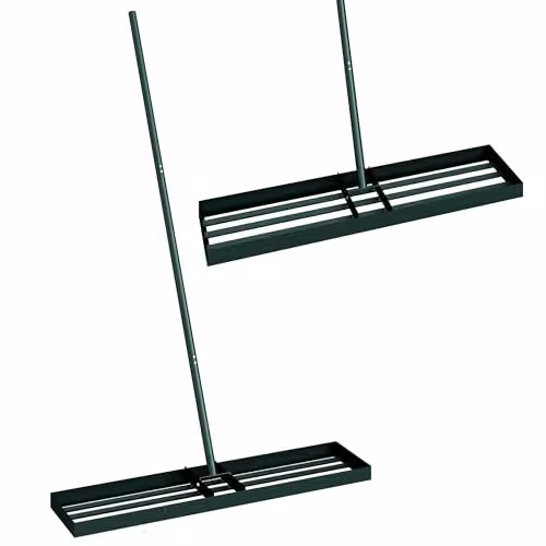 Outsunny Heavy Duty Lawn Levelling Rake in Green, W: 26 cm, H: 133 cm