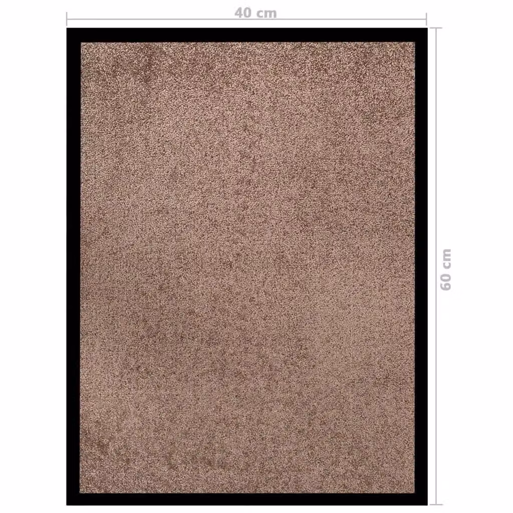Berkfield Home Non-Slip Brushing Doormat, Brown and Black, W: 60 cm, D: 40 cm – 4