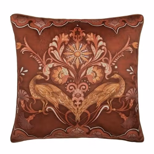 Ulster Weavers Laurence Llewelyn-Bowen Veritas Arts & Crafts Velvet Filled Square Cushion in Spice, W/D/H: 55 x 55 x 55 cm – 3