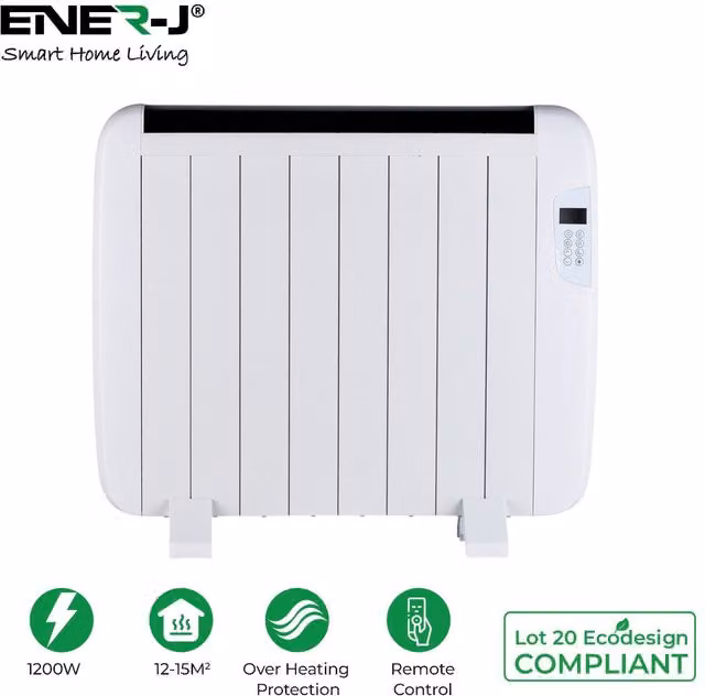 ENER-J Smart WiFi Convector Radiator Heater 1200W, White, W/D/H: 106 x 16.02 x 42.84 cm