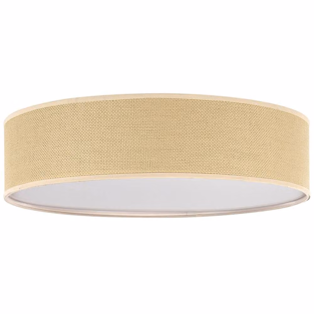 Wyld and Coco Natural Beige Paper Wicker Flush-Mount Ceiling Lamp, Diameter: 60 cm – 2