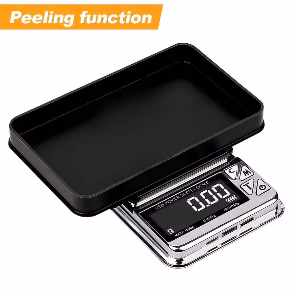 NESTLUNE High-Precision Digital Scale with Digital Display in Silver, 500g Capacity, W/D/H: 100 x 100 x 100 cm – 4