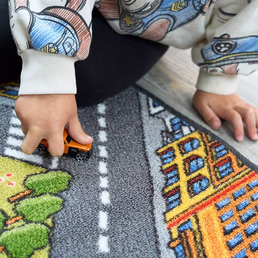 Bravich LTD Children's Big City Mat Town Car Roads Rug, Multicolour, W: 100 cm, L: 190 cm – 4