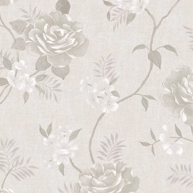 Muriva Darcy James Rosalind Floral Trail Botanical Flower Cream Wallpaper - Cream