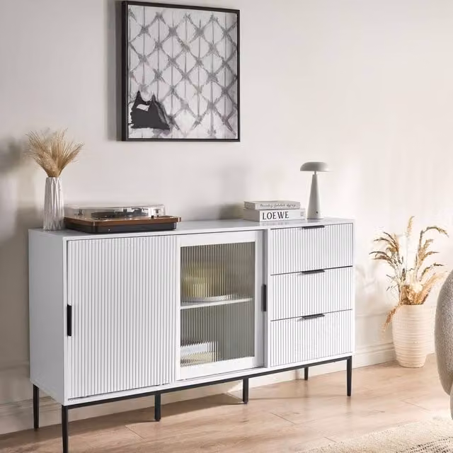 Wyld Haus Minimalist White Lacquered MDF Sideboard