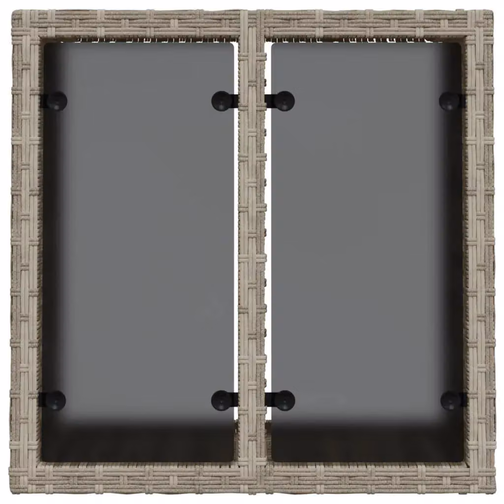 Berkfield Home Garden Table with Glass Top in Light Grey, W/D/H: 55 x 55 x 37 cm – 2