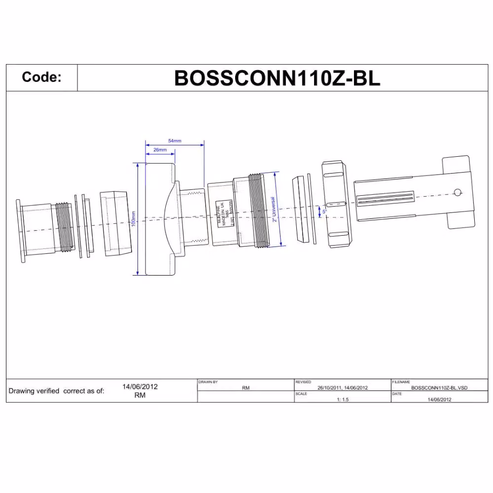 McAlpine 2" Mechanical Soil Pipe Boss Connector in Grey or Black – 2