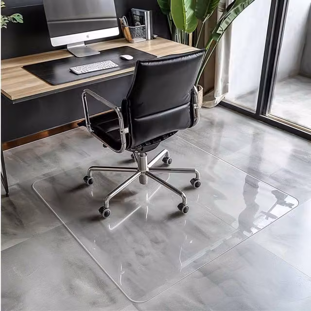 Nicoman Transparent Chair Mat for Hard Floors, Clear, W/D: 120 x 120 cm – 3