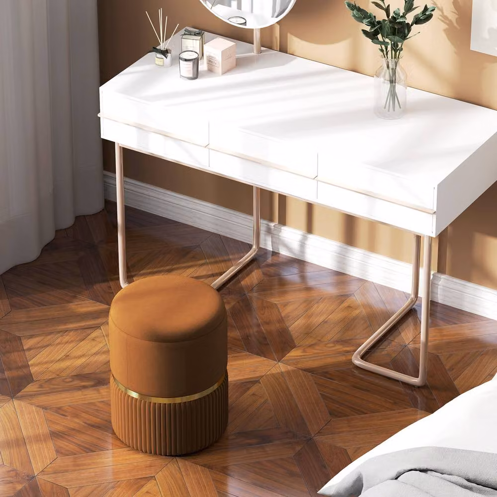 STILVORA Brown Velvet Footstool with Storage – 7