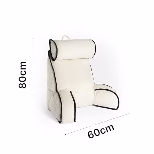 OHS Contoured Reading Pillow with Neck and Back Support in Beige – 4