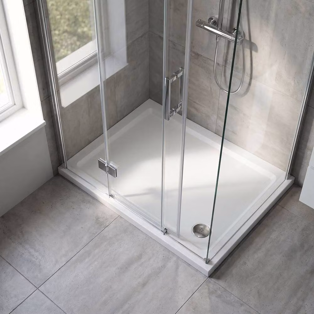 Balterley Premium Slip Resistant Rectangular White Stone Resin Shower Tray W/D/H: 100 x 76 x 2.5 cm – 3