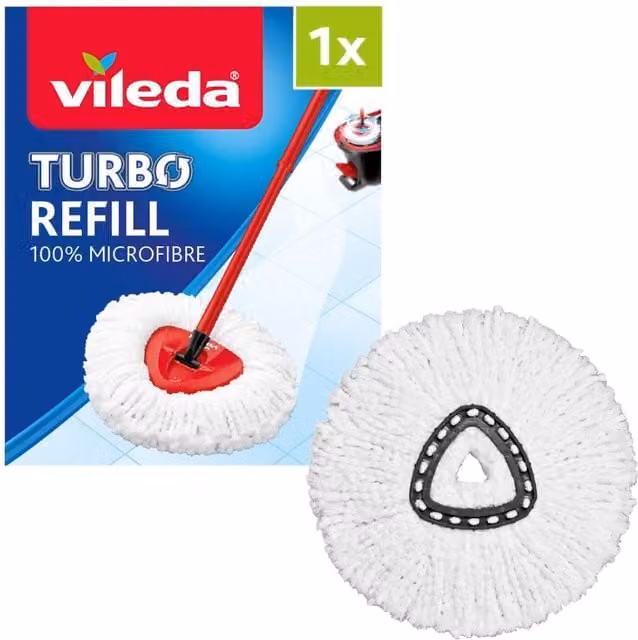 Vileda Turbo Microfibre Mop Refill in White