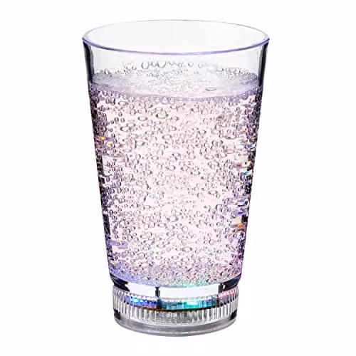 UltraByEasyPeasyStore Pack of 24 Multi Coloured LED Light Up Novelty Tumblers, 340ml – 2
