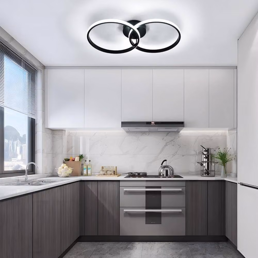 Goeco Modern Round LED Ceiling Light in Black, 36W, Diameter: 54 cm – 2