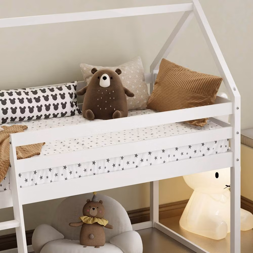 Crazy Price Beds Ltd Eli Kids White Mid Sleeper Single Wood Bed – 3