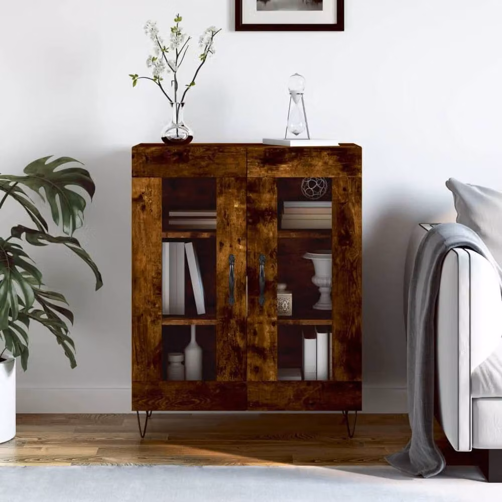 Berkfield Home Smoked Oak Sideboard in Brown, W/D/H: 69.5 x 34 x 90 cm – 2