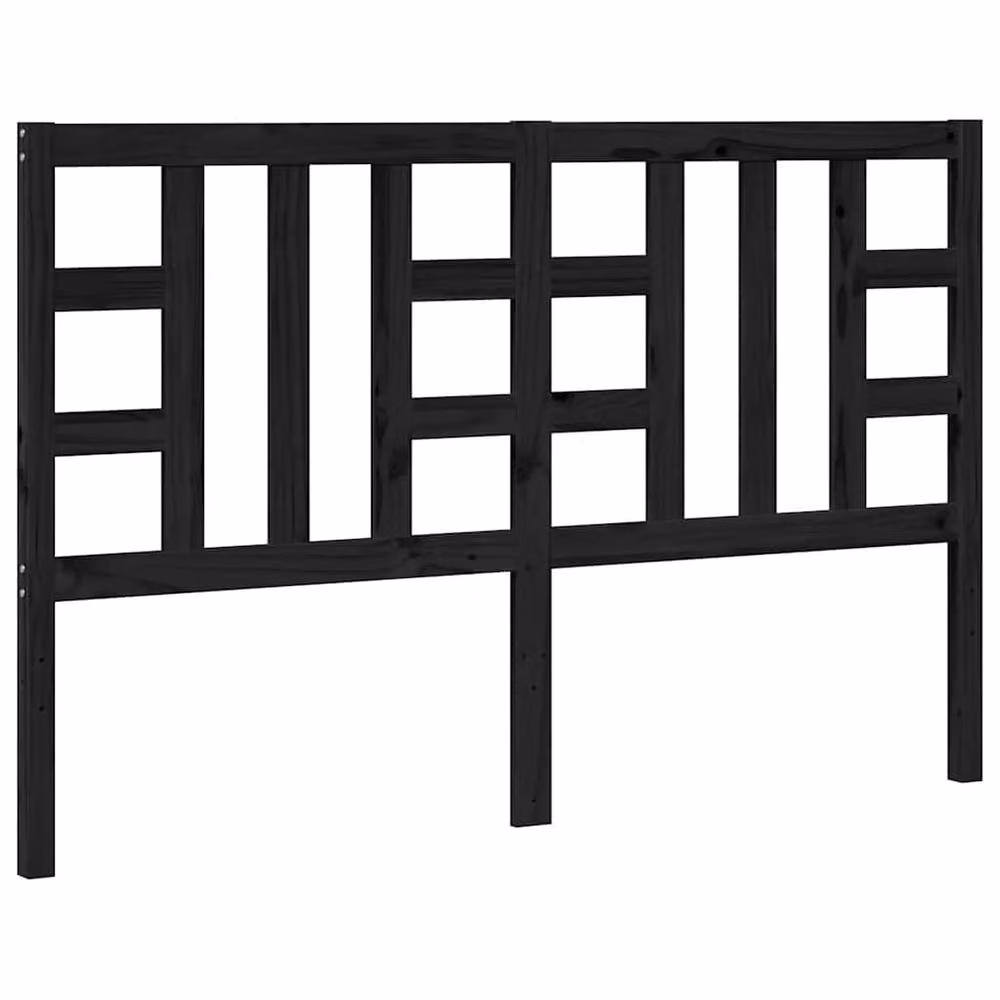 Berkfield Home Beautiful Black Solid Pine Wood Bed Headboard W/D/H: 166 x 4 x 100 cm – 2