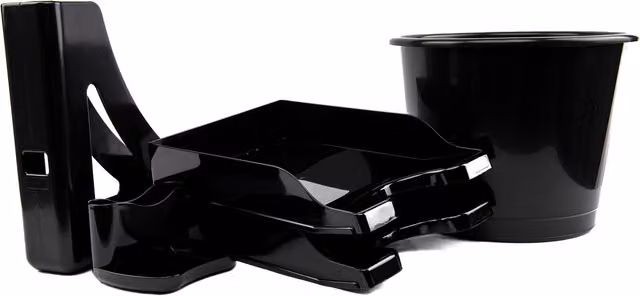 Deflecto Black Stackable Multi-Compartment Desktop Starter Kit