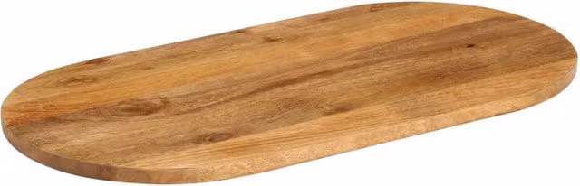Berkfield Home Oval Solid Wood Mango Table Top, Brown, W: 120 cm, D: 50 cm, H: 3.8 cm – 1