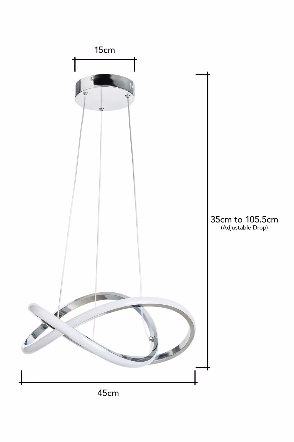 BHS Lighting Eero Silver LED Pendant Ceiling Light with Height Adjustment – 2
