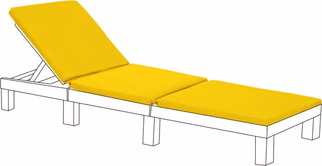 Gardenista Yellow Water-Repellent Polyester Rectangular Sun Lounger Cushion