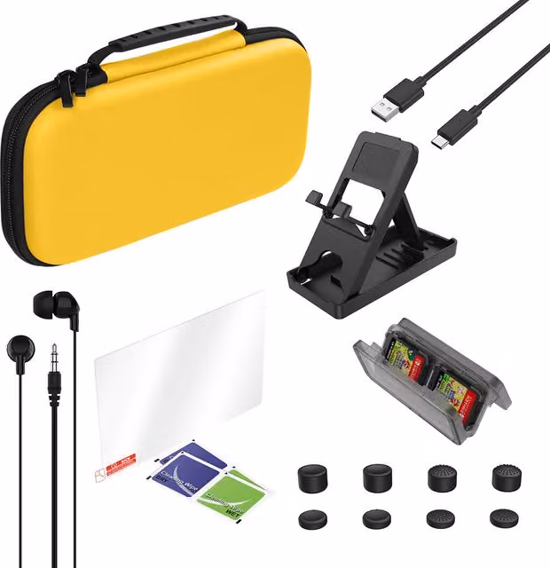 Nintendo Switch Lite 15 Piece Accessory Kit in Yellow
