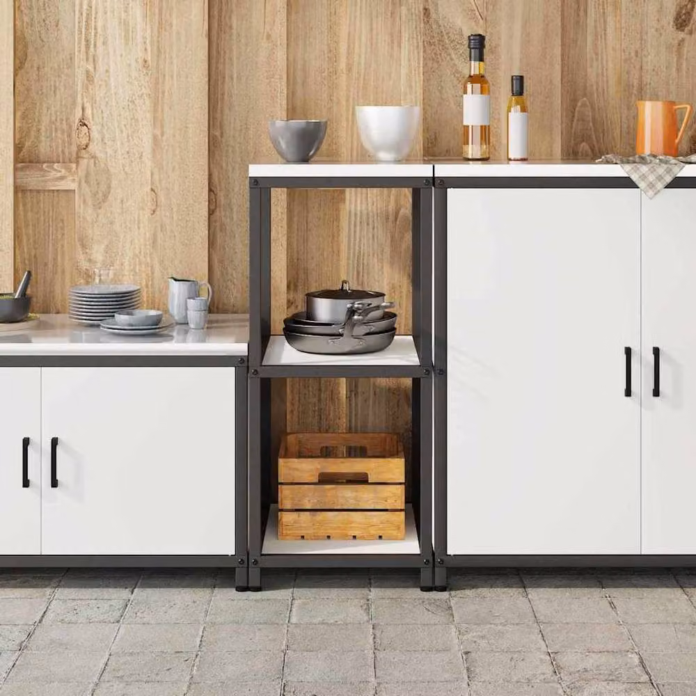 Berkfield Home Kitchen Storage Shelf in White Matt Steel – 4