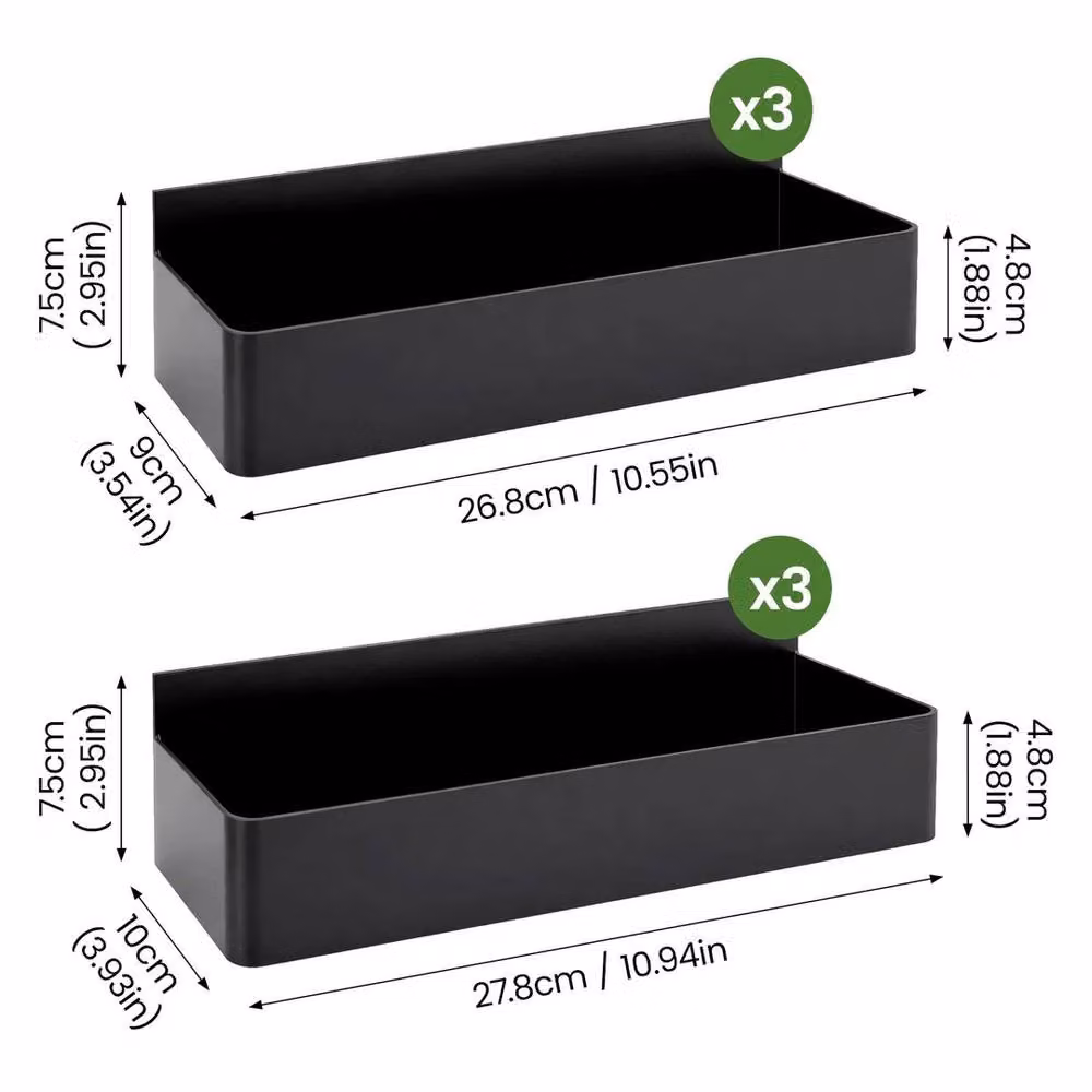 PAWNORA 6 Pack Magnetic Metal Storage Racks in Black – 2