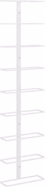 Berkfield Home Wall-mounted White Lacquered Metal Wine Rack for 9 Bottles