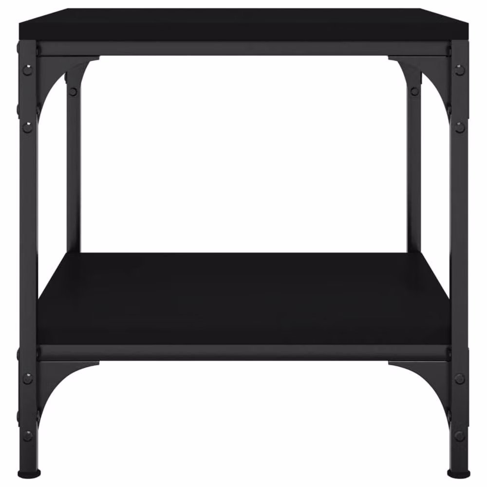 Berkfield Home Set of 2 Black Square Side Tables, W/D/H: 40 x 40 x 40 cm – 5