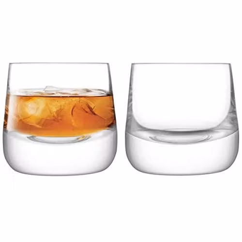 LSA International Bar Culture Transparent Glass Whisky Tumbler, 220ml, Pack of 2
