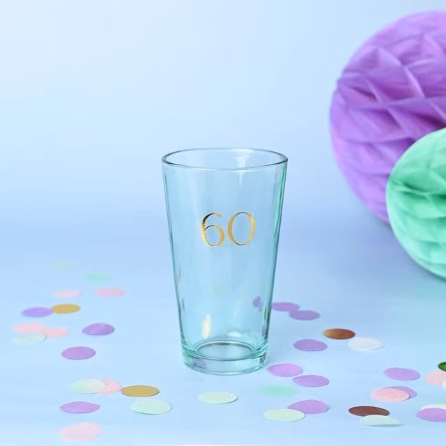 Confetti Gold Dotted Beer Glass, 60 ml, Clear