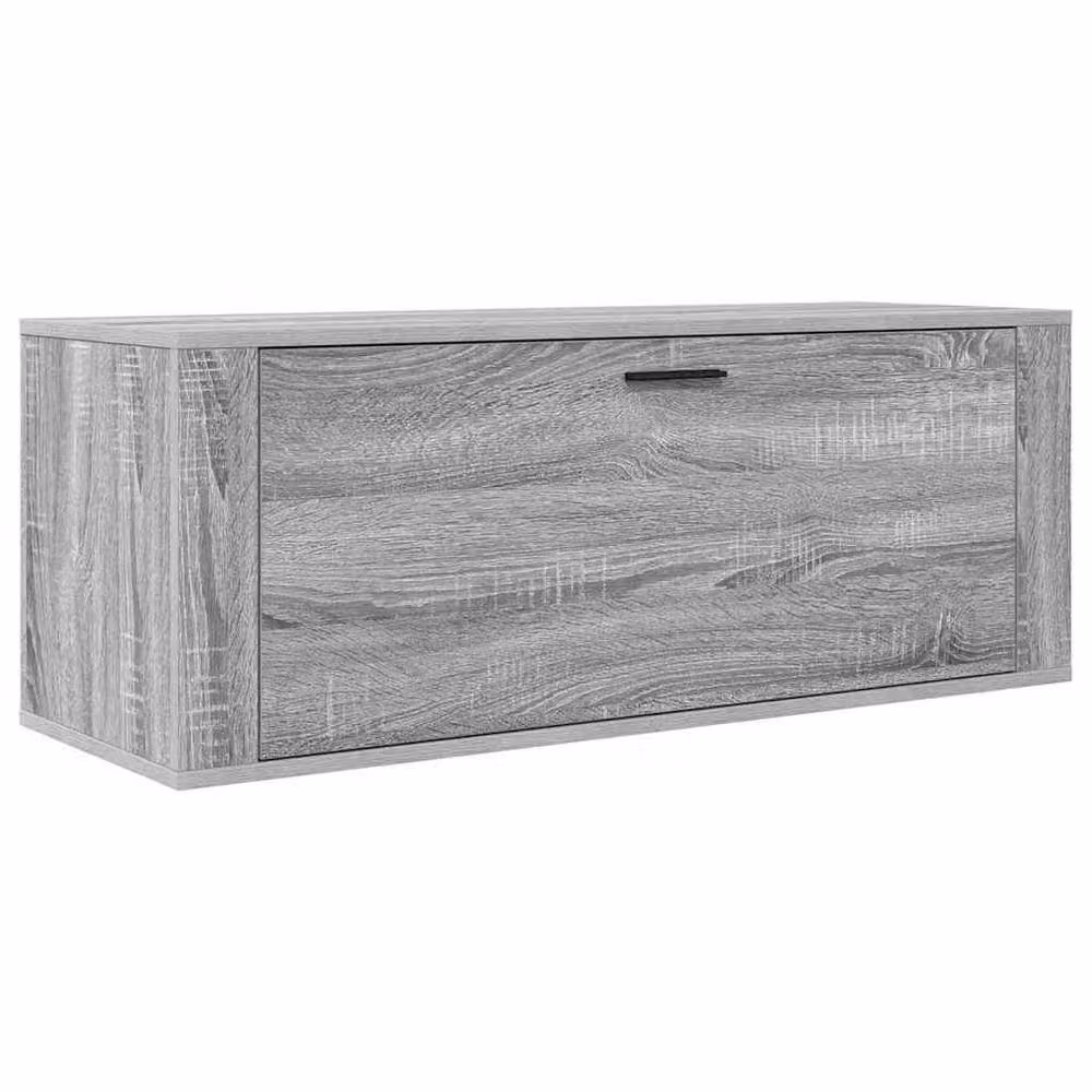 Berkfield Home Wall Mounted Shoe Cabinet in Grey Sonoma, W/D/H: 100 x 35 x 38 cm – 2