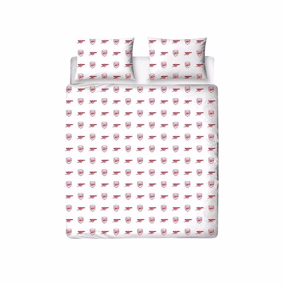 Arsenal FC Reversible Red and White Duvet Cover and Pillowcase Set, W/D/H: 200 x 200 cm