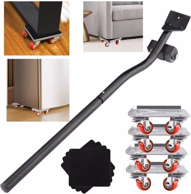 VOGREX Heavy Duty Furniture Lifter Mover Set in Silver Steel – 1
