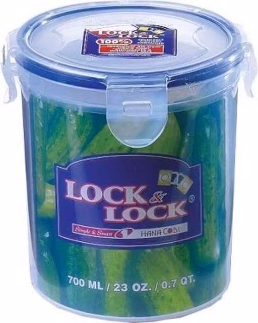 Lock & Lock Airtight Round Plastic Food Container, Blue, Leakproof and Stackable