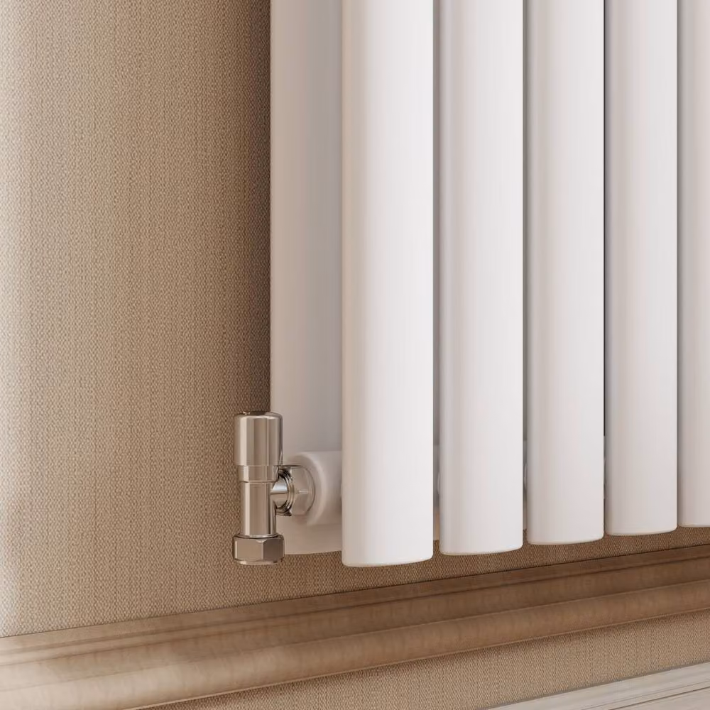 Banyetti Orva White Vertical Double Oval Column Radiator, H: 160 cm, W: 36.2 cm, D: 23.6 cm – 2