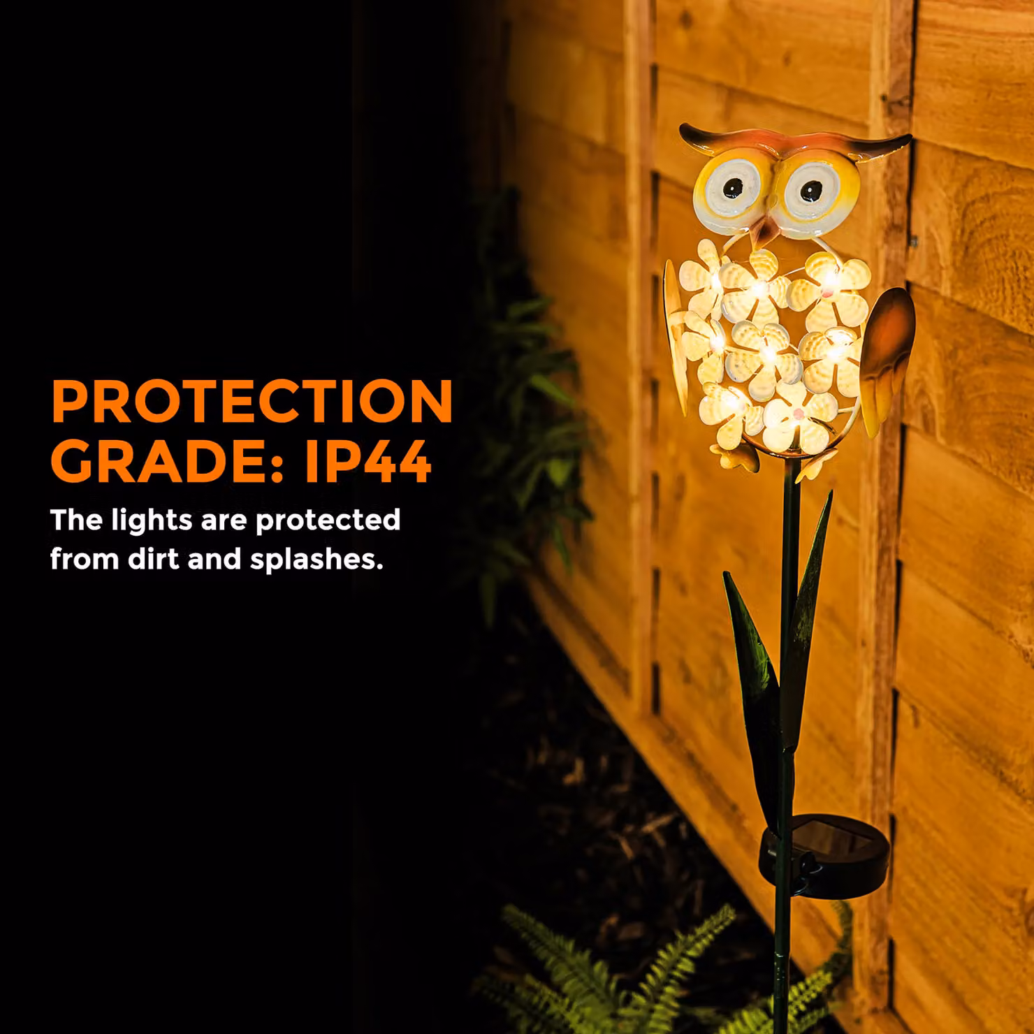 LIVIVO Owl-shaped LED Solar Garden Light in Yellow and White – 3