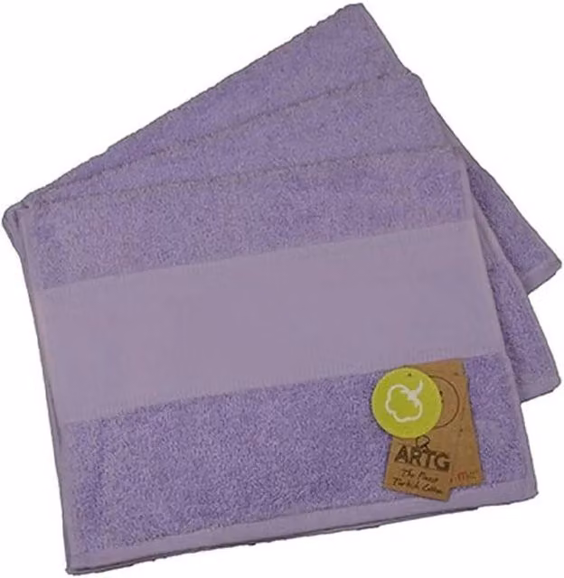 ARTG Personalised Embroidered Cotton Guest Towel in Purple